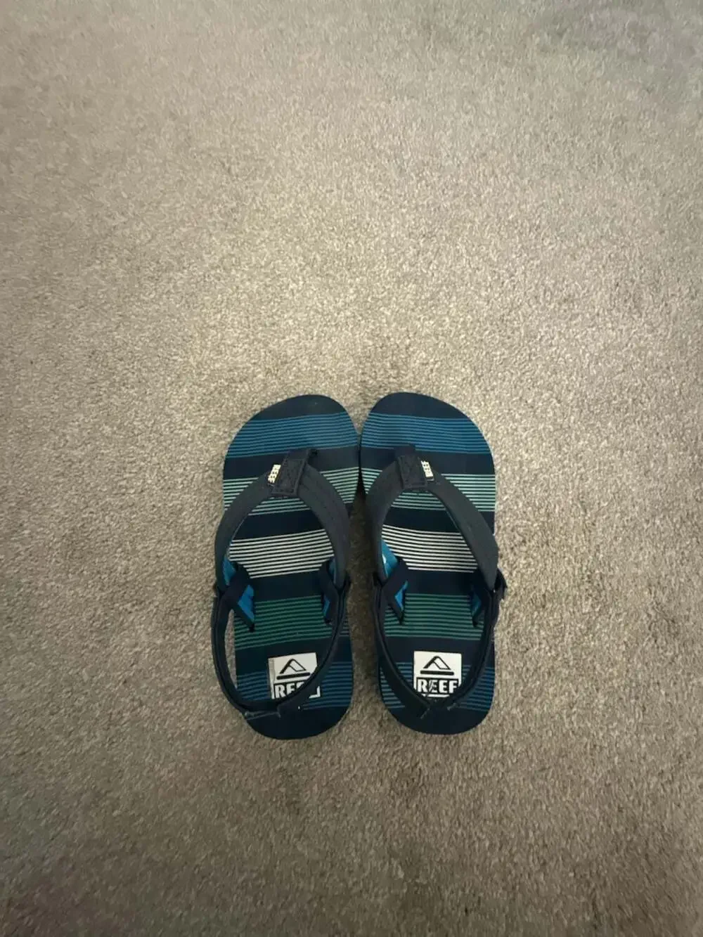 Reef Kids Ahi Sandals in Deep Sea Stripes - 11c
